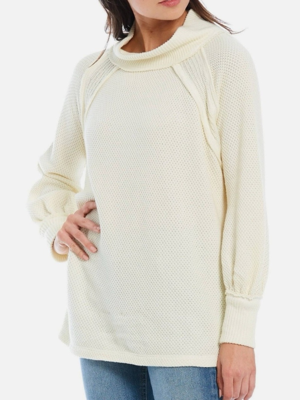 We The Free | Cream She’s A Keeper Tunic Knit Sweater